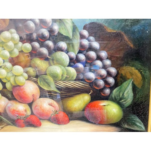 750B - EVA STOTT: English early 20th century, oil on canvas still life with fruit, signed and dated 1904, 6... 