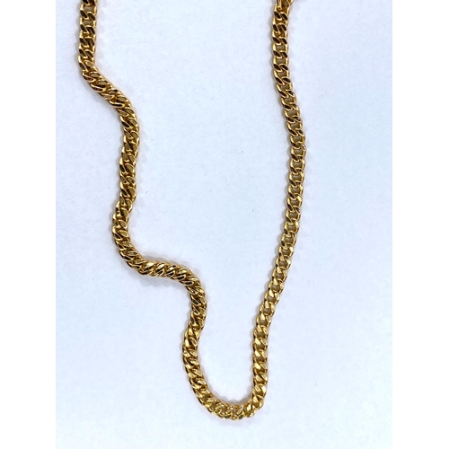 680 - A yellow metal rope twist chain, stamped '375', 14.3 gm