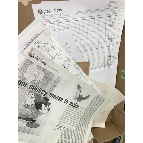 226 - A selection of Cosgrove Hall Productions materials including photocopied story board of Danger ... 