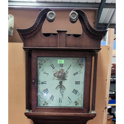 915 - An oak cased 30 hour longcase clock with square painted dial