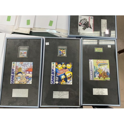 211 - Three presentation GAMEBOY at work frames, other related items