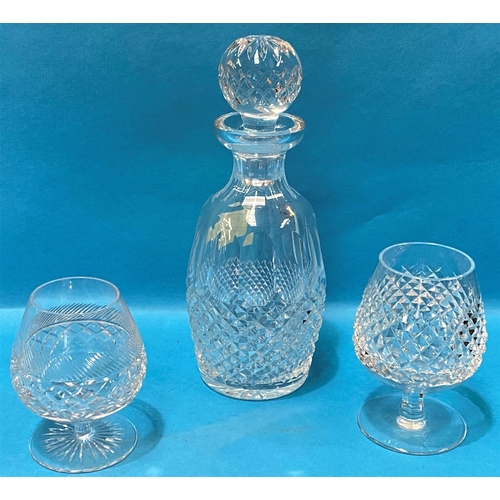 500 - A Waterford Crystal 'Colleen' decanter; a Waterford Crystal pair of brandies; 3 tumblers; a small cl... 