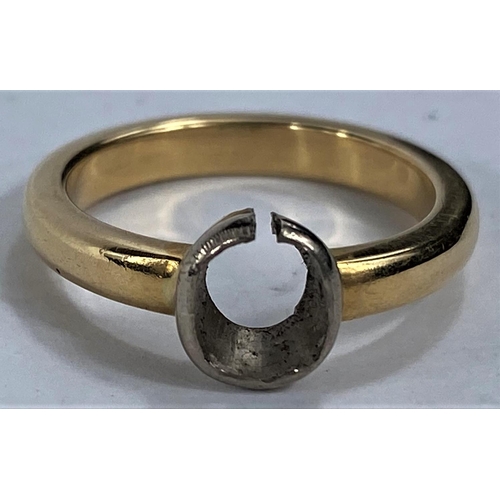 633 - A yellow metal ring, no stone, 5.4gm tests as ***