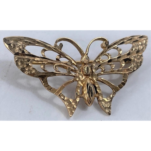 634 - A 9ct gold butterfly brooch, 2.9gms