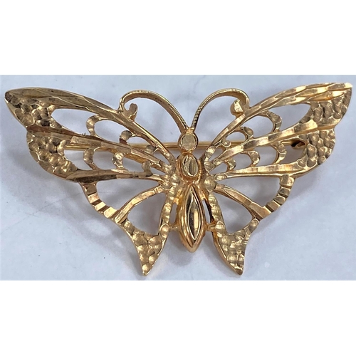 634 - A 9ct gold butterfly brooch, 2.9gms