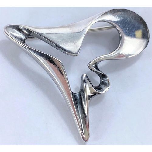 642 - Georg Jensen, a silver 'amoeba' brooch designed by Henning Koppel, Georg Jensen stamp No.324