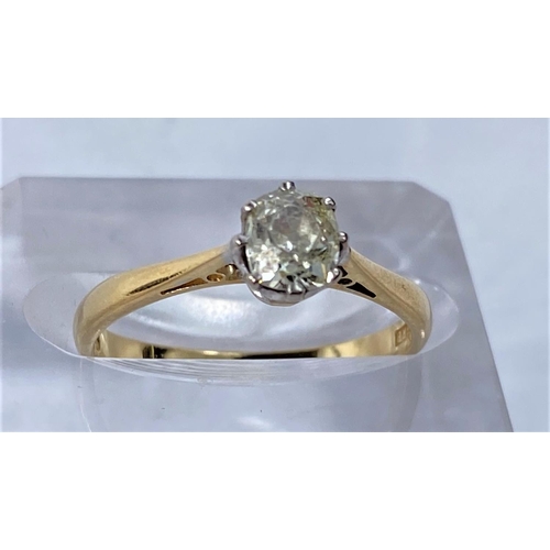 655 - An 18ct hallmarked gold old cut diamond solitaire, stone approx. 0.4carat, 3gms size P