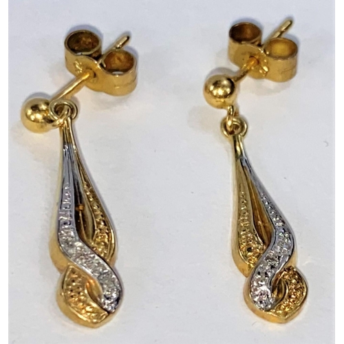 710 - A pair of pearl set earrings, stamped '375'; 2 other pairs of earrings