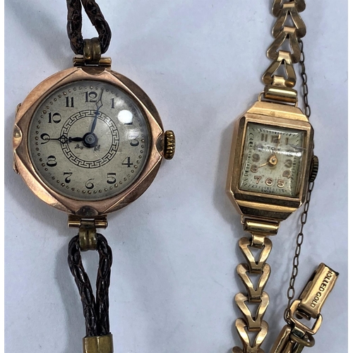 751 - An 18ct gold cased ladies watch and a 9ct gold cased 1920's watch