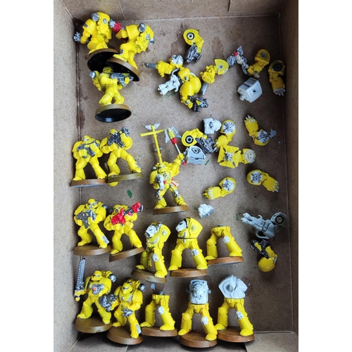 268 - A selection of vintage Games Workshop Warhammer 40,000 Space Marine models, a metal Chaplain, plasti... 