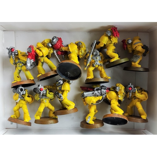 268 - A selection of vintage Games Workshop Warhammer 40,000 Space Marine models, a metal Chaplain, plasti... 