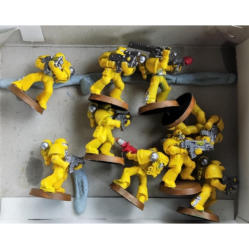 268 - A selection of vintage Games Workshop Warhammer 40,000 Space Marine models, a metal Chaplain, plasti... 