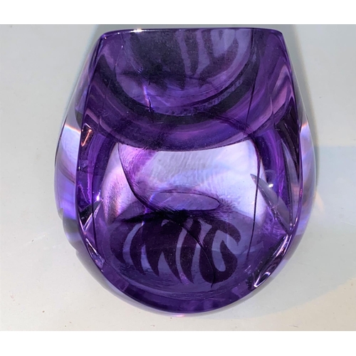 480 - Three limited edition Caithness paperweights, 'Purple Haze' 78/250, decorated with internal letterin... 