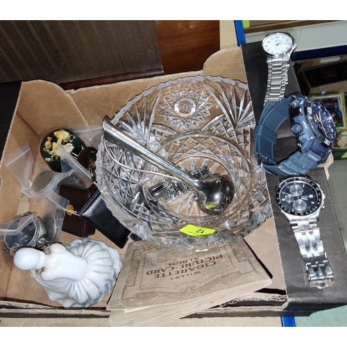 12 - A selection of gent's watches, commemorative crowns and bric a brac