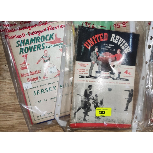 303 - MUFC - a collection of programmes 1954 - 1958 including v. Atletico de Bilbao, 16th Jan 1957; 3 othe... 