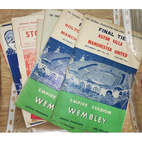 304 - MUFC FA Cup Final programmes v. Blackpool 1948 (2), Aston Villa, v Bolton and v. Leicester, other FA... 