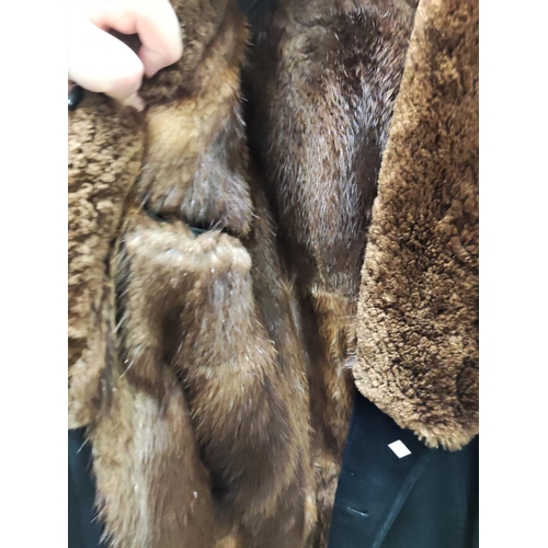 326 - A vintage gent's fur lined coat and 2 other coats