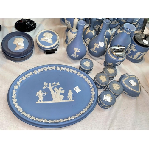 458 - A selection of Wedgwood Jasperware including special edition plaques and decorative items