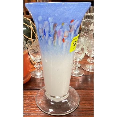 580 - A selection of coloured and other glassware including a Monart style vase