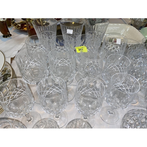 393 - A set of 12 cut wines and other sets / part sets of drinking glasses