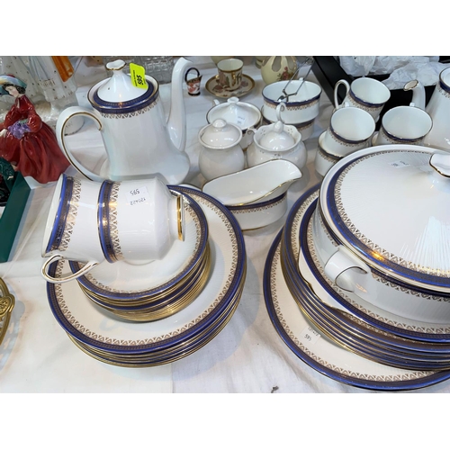 595 - A Paragon Sandringham part dinner and tea service approx. 45 pieces decorated with powder blue and g... 