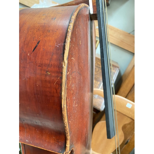 171 - A 19th century double piece back cello, Stradivarius, replica, full size, 4/4 bearing internal label... 