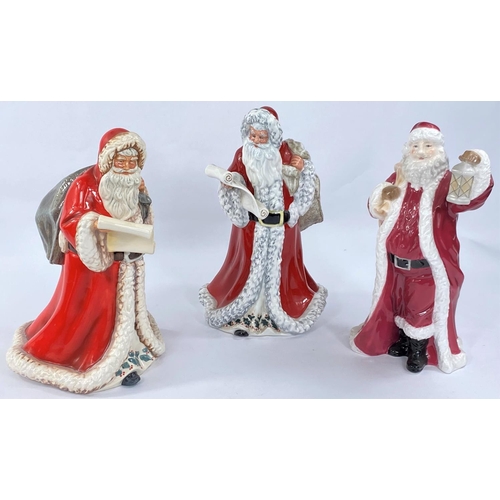485 - Two Royal Doulton figures of Father Christmas (one 2nd); a Royal Worcester limited edition similar