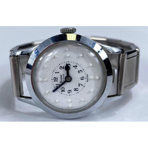 658 - A Timor braille watch with stainless steel case