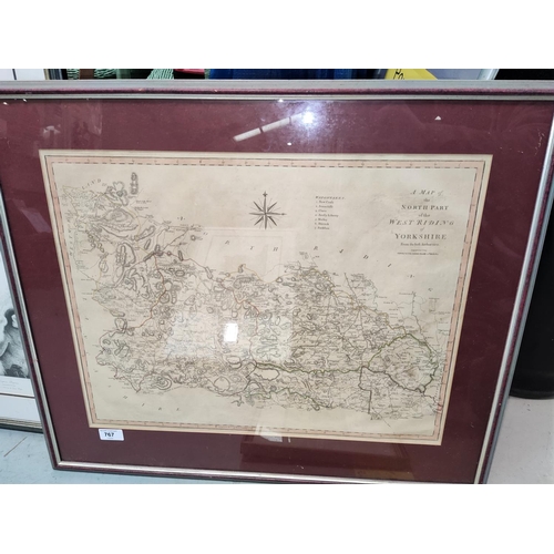 767 - A Map of the North Part of the West Riding of Yorkshire engraved by John Stockdale, framed and glaze... 