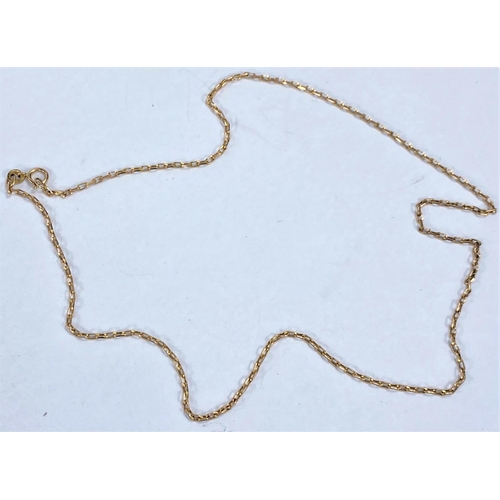 621 - A fine yellow metal Belcher chain stamped 375, 3.5gm, length 46cm