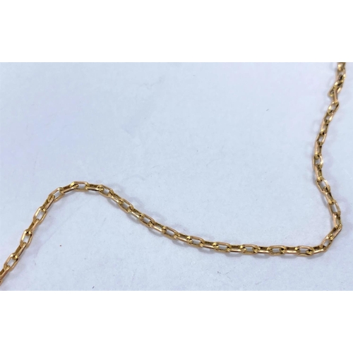 621 - A fine yellow metal Belcher chain stamped 375, 3.5gm, length 46cm