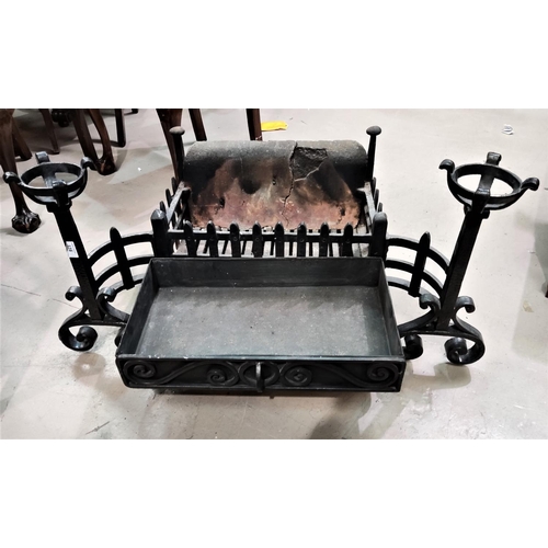 116 - A wrought iron dog grate