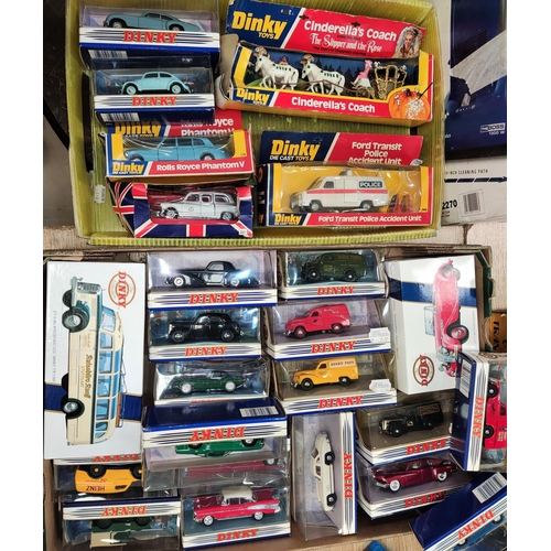 166 - A collection of boxed Matchbox The Dinky Collection diecast vehicles and some older Dinky cars etc