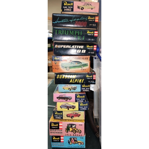 178 - 12 Revell vintage boxed plastic kits with mainly cars etc