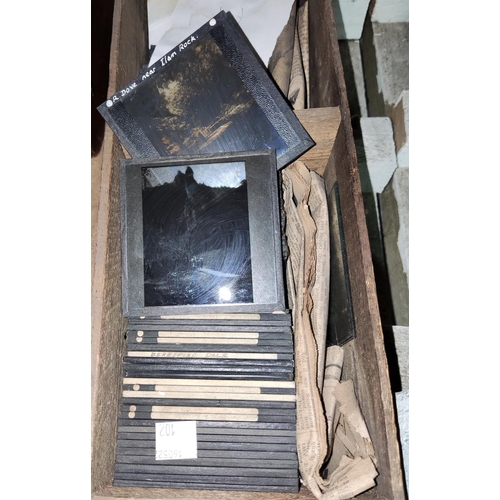 102 - Three boxes of early 20th century colour magic lantern slides, religious subjects; The Story of Bidd... 