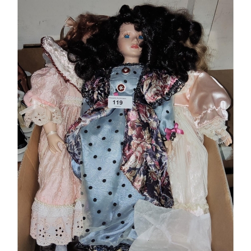 119 - 3 modern costume dolls