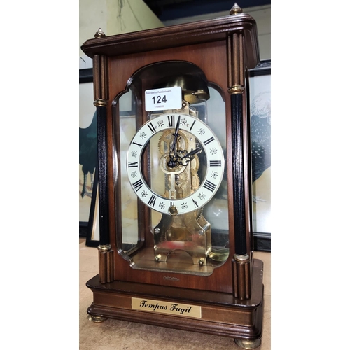 124 - A reproduction 4 glass skeleton clock