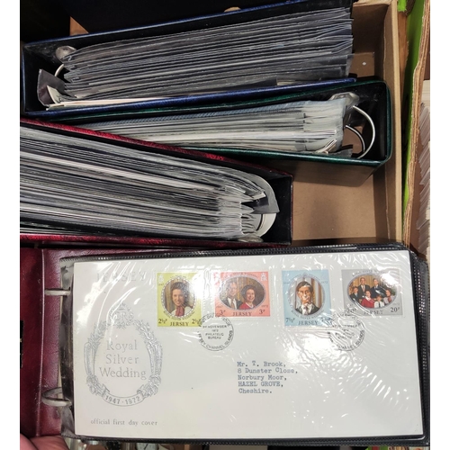 63 - GB:  7 albums containing FDC's and mint stamps in packets