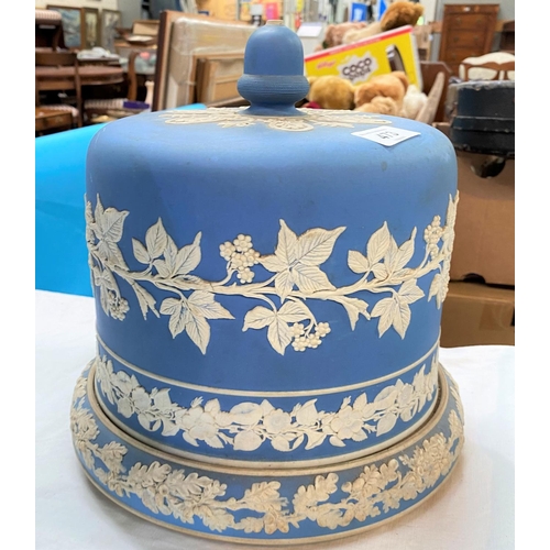 473 - A Wedgwood light blue Jasperware stilton dish and cover, height 28 cm