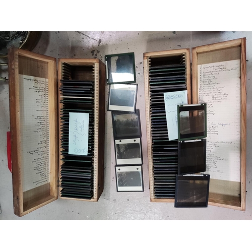 101 - Four boxes of black & white magic lantern slides of the Boer War, including the boat journey fro... 