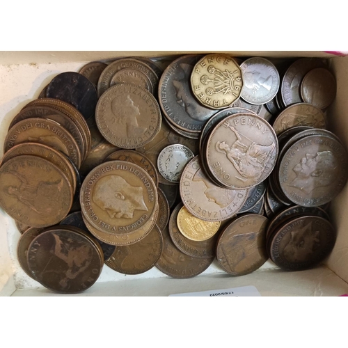 123 - A selection of pre-decimal pennies and other coins