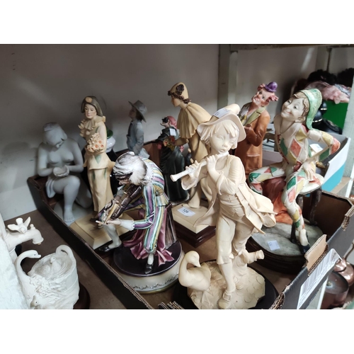 126 - A collection of continental pottery and resin figures
