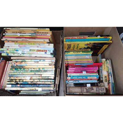 185 - A large selection of children's books including approx. 20 Rupert Bear Annuals, Asterix etc