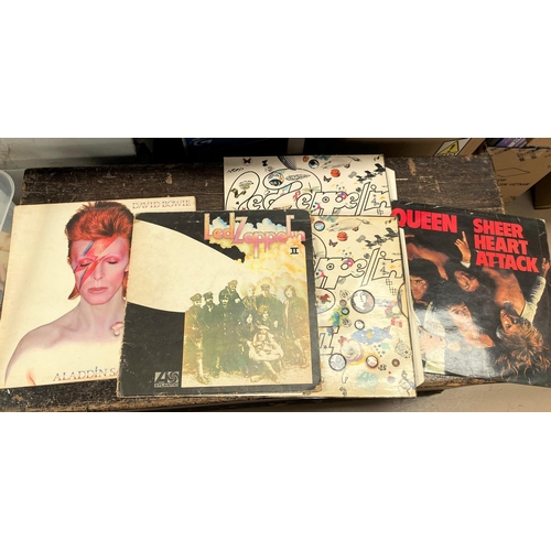 139f - A selection of vinyl LPs including Led Zeppelin II and 2 x III, In Through the Out Door; David Bowie... 
