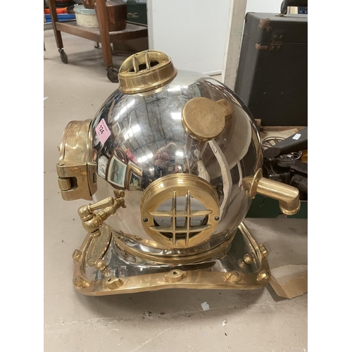 124 - A full sized steel and brass reproduction US Navy dive helmet, Mark 5