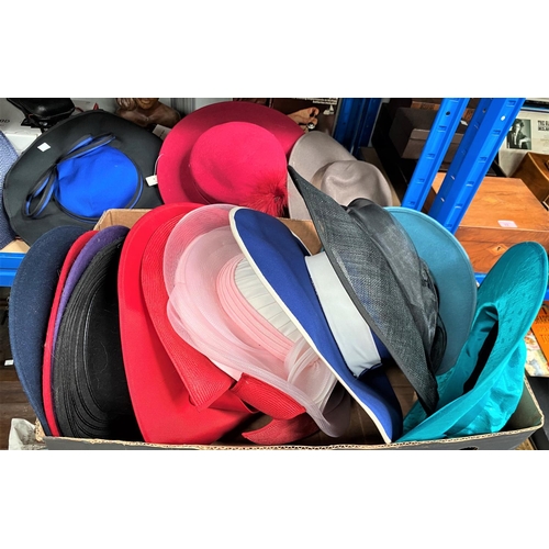 35 - A large selection of ladies broad brim hats from the 1980's