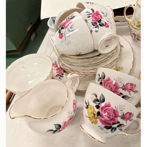 530 - A selection of 1950's+ bone china tea ware