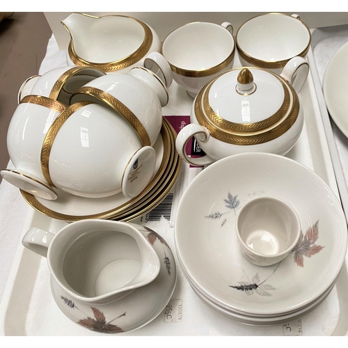 532 - A selection of Royal Doulton Tumbling Leaves pattern tea ware, a Wedgwood bone china Senator pattern... 