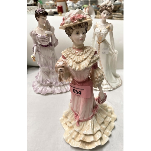 534 - Three Coalport china figures 