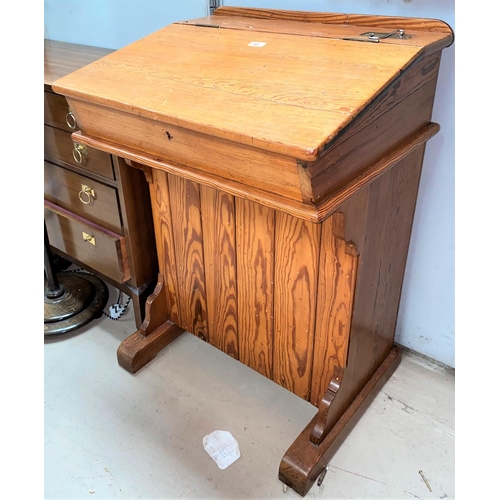 789 - A Victorian schoolmaster's pitch pine desk